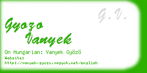 gyozo vanyek business card